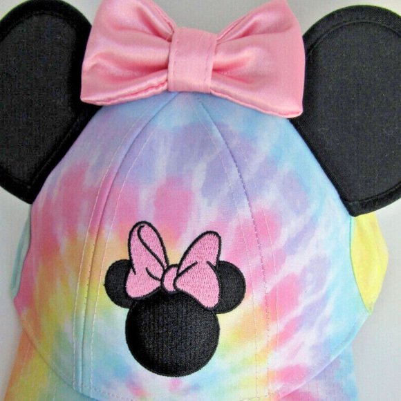 Disney Minnie Mouse Hat Tie Dye Cap Multi Color Snapback Limited Edition - Picture 6 of 11